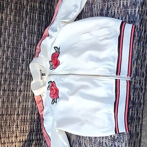 Express Embroidered Sateen bomber jacket